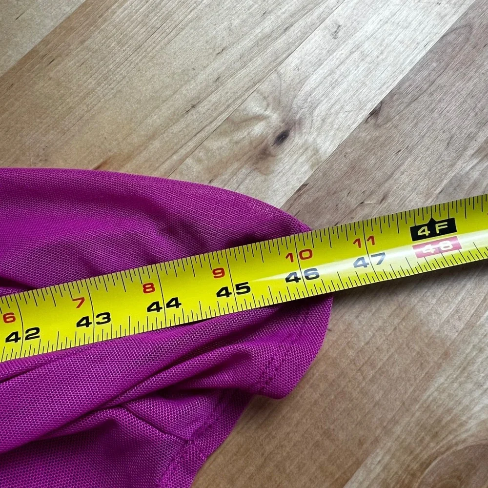 Lulus Strapless Ruched Mesh Maxi Dress Fuchsia‎ Pink Pull On Size Medium M